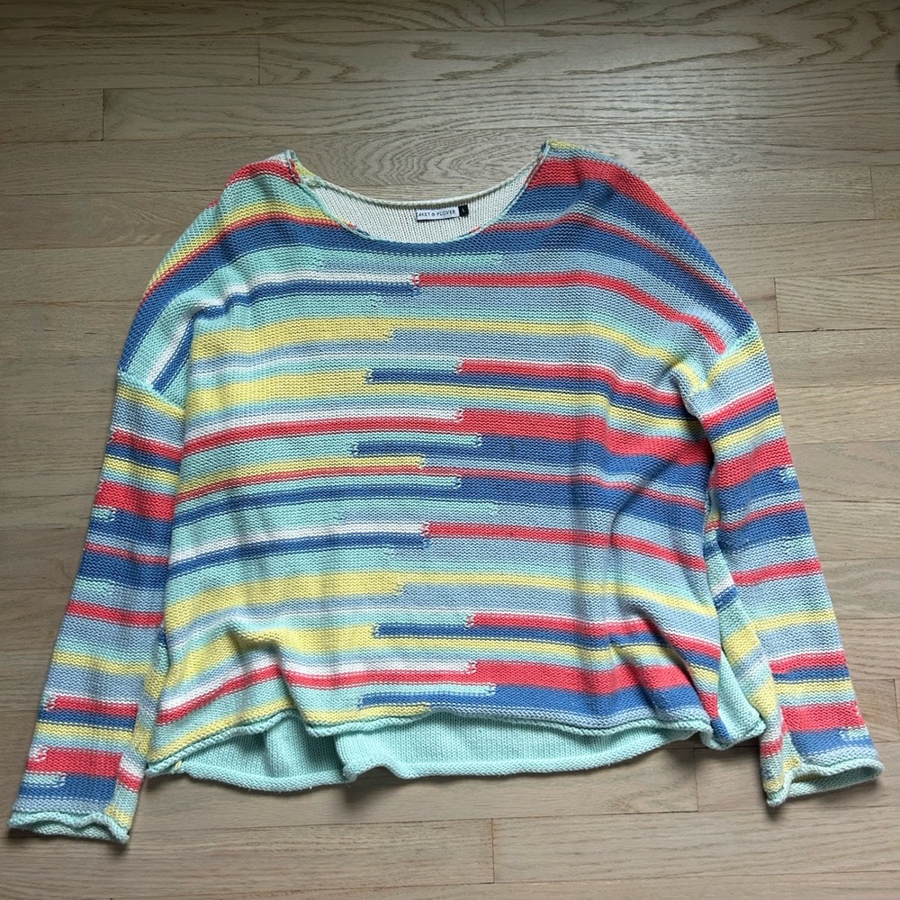 Colorful Striped Sweater cable knit